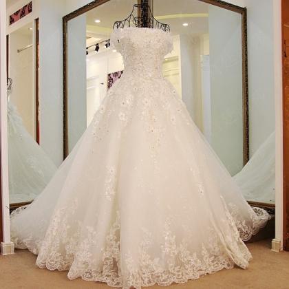 A-line Off-the-shoulder Lace Wedding Dresses,..