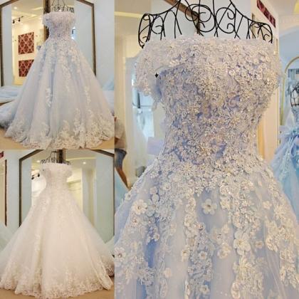 A-line Off-the-shoulder Lace Wedding Dresses,..