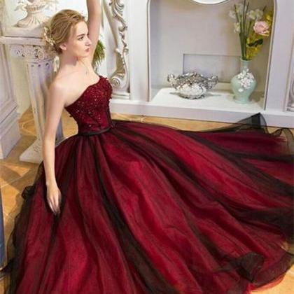 A-line Princess Sweetheart Neck Prom Dresses,..