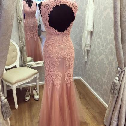 Lace Appliqued Mermaid Prom Dresses,long Formal..