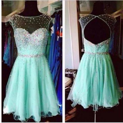Princess Mint Tulle Homecoming Dresses With..