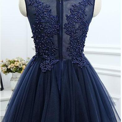 Navy Blue Homecoming Dresses,simple Short Prom..
