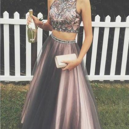 Two Pieces Prom Dresses,beaded Prom Dresses,2..
