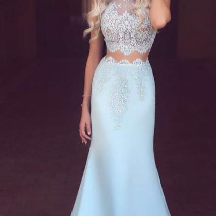 Lace Bodice Two Pieces Prom Dresses,mermaid Prom..