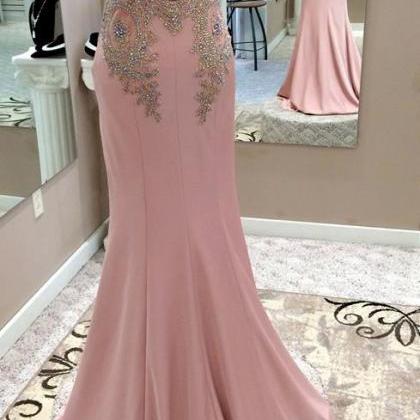 Mermaid Prom Dresses,jersey With Gold Lace..