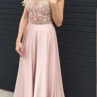 See Through Lace Bodice Prom Dress,sexy Formal..