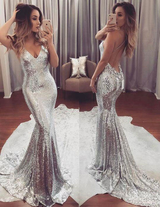 full glitter prom dress