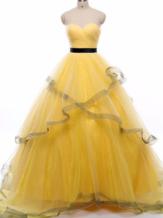 2017 A-line Princess Sweetheart Neck Sleeveless Long Prom Dresses Asd26880