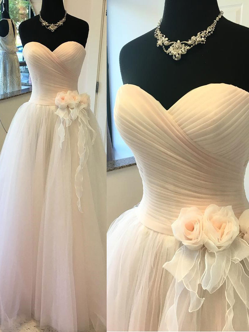 2017 A- line Princess Sweetheart Neck Strapless Bridal Dresses ASD27022