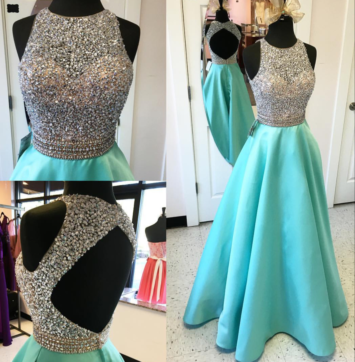 Teal long outlet formal skirt