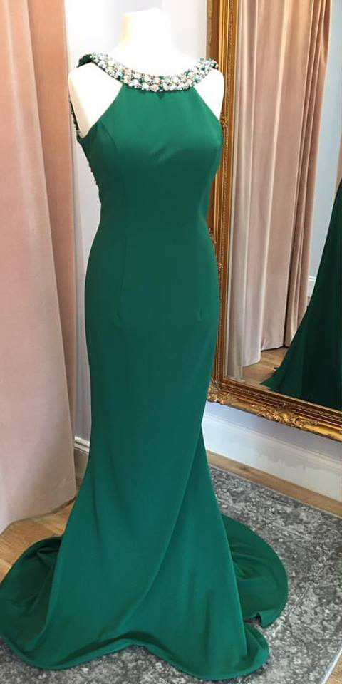 Mermaid Prom Dresses,green Jersey Prom Dresses,long Party Dresses For 2017 Prom,mermaid Evening Dresses,1875