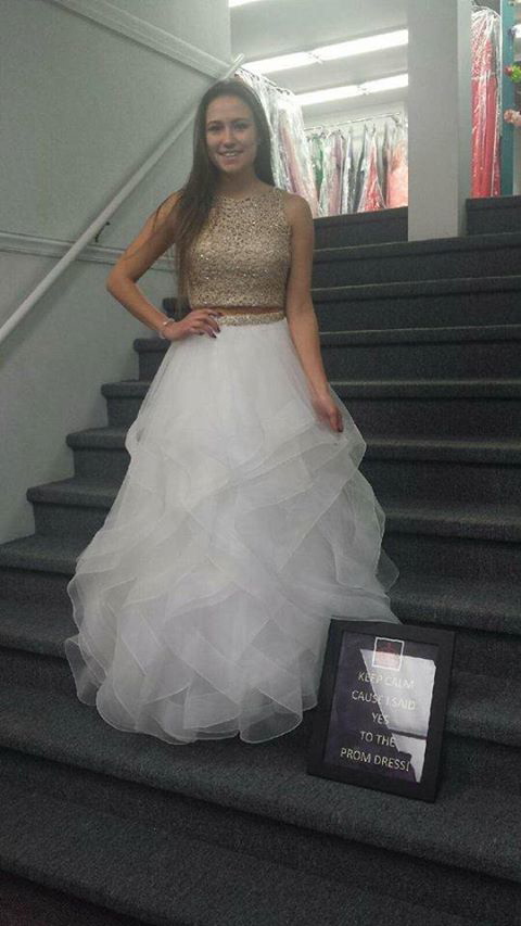 White Organza Prom Dress