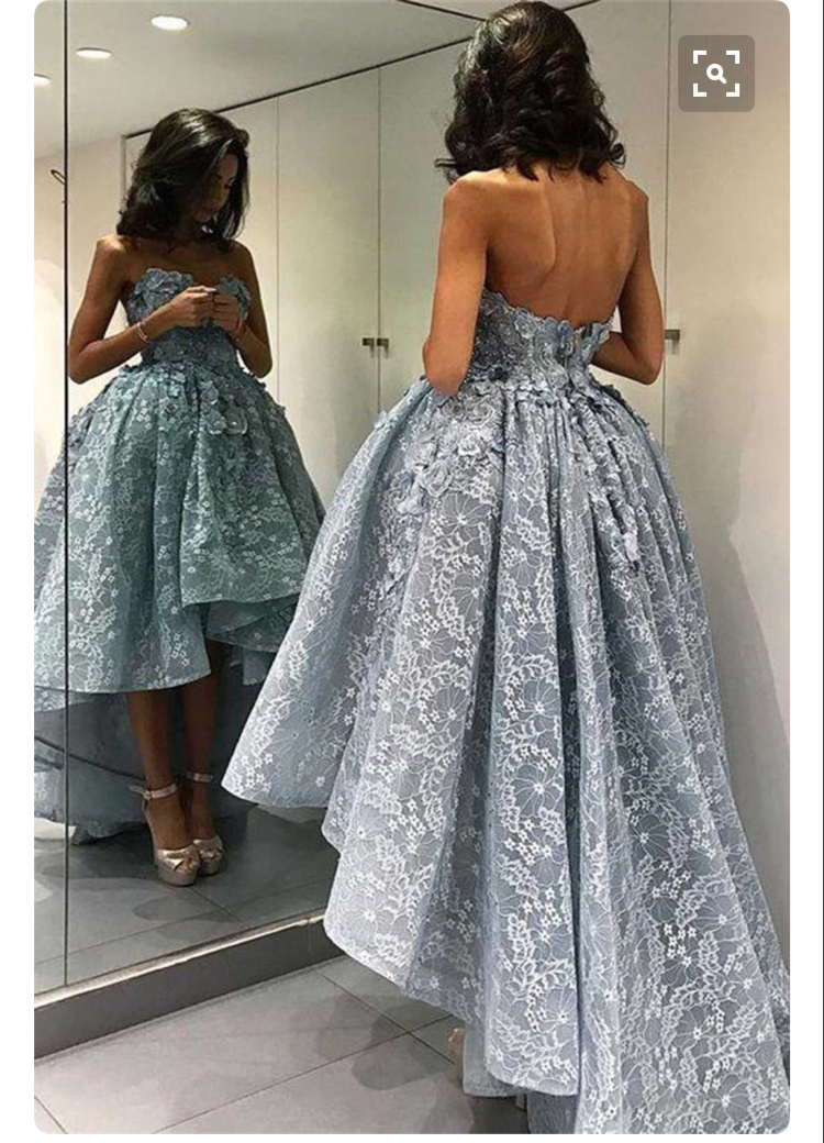 Lace Prom Dresses,high Low Prom Dresses,strapless Ball Gown Formal Dresses,senior Prom Pageant Dresses,1943