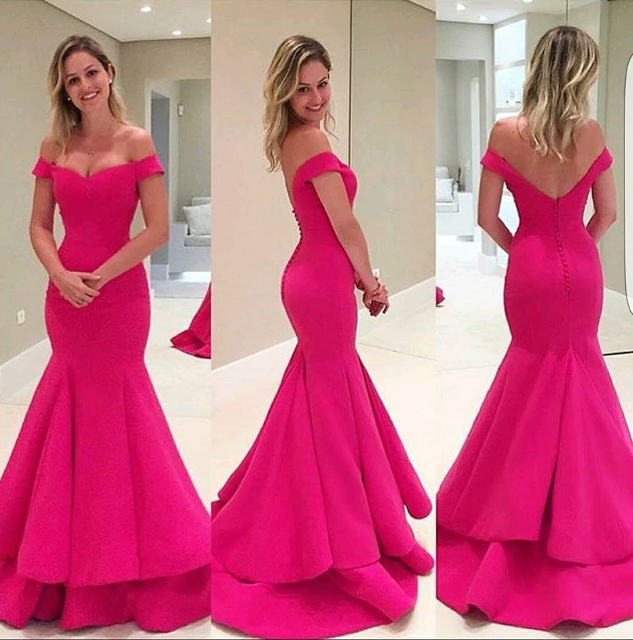 Mermaid Off The Shoulder Prom Dress,simple Formal Dress,long Pageant Dress,2201