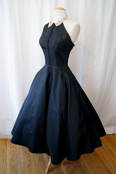 A-line Sleeveless Grace Prom Dress Tea-length Dresses formal dress ASD2523