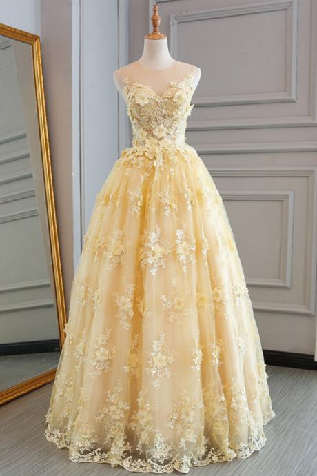 2017 A-line Princess Scoop Neck/illusion Neck Sleeveless Floor Length Prom Dresses Asd26937