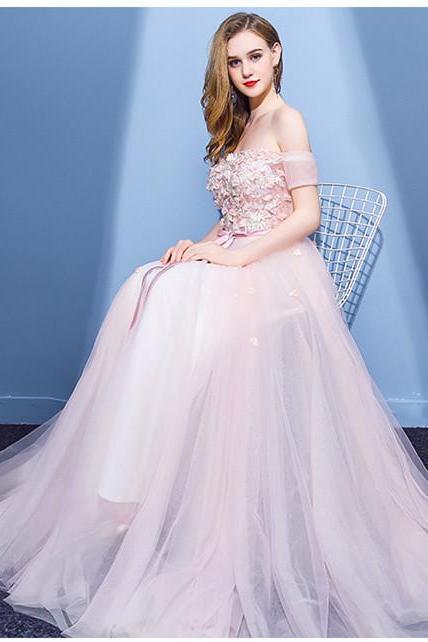 2017 A-line Princess Straight Neck Sleeveless Floor Length Prom Dresses Asd26987