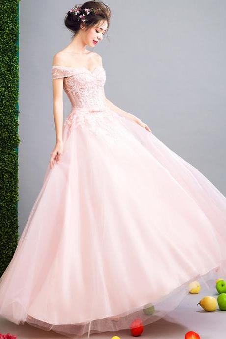 2017 A-line Princess Off The Shoulder Sleeveless Floor Length Prom Dresses Asd26996