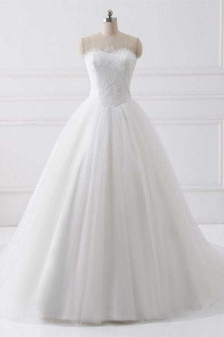 2018 A-line Princess Sweetheart Neck Strapless Floor Length Bridal Dress Asd27031