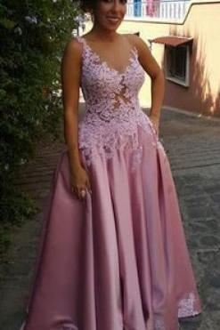 Lace Appliqued Lilac Prom Dress,sexy Formal Dress,long Prom Dress,senior Pageant Gown,2134