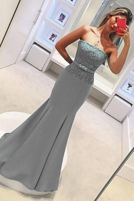 Strapless Mermaid Prom Dress,long Prom Dress, Formal Dress,2198
