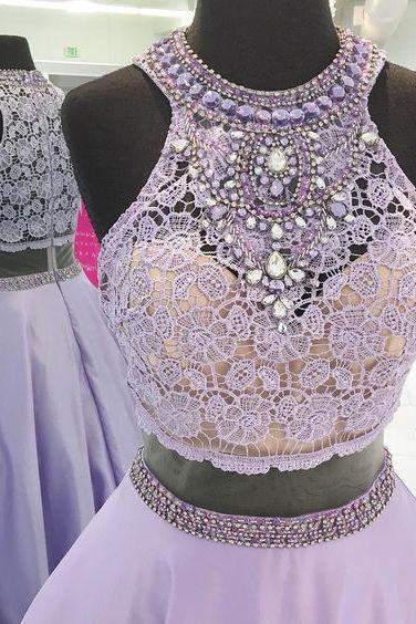 Lace Bodice Taffeta Skirt Lavender Prom Dresses, Design Prom 2017 Dresses,senior Prom Formal Gowns,2362